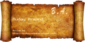 Buday Armand névjegykártya